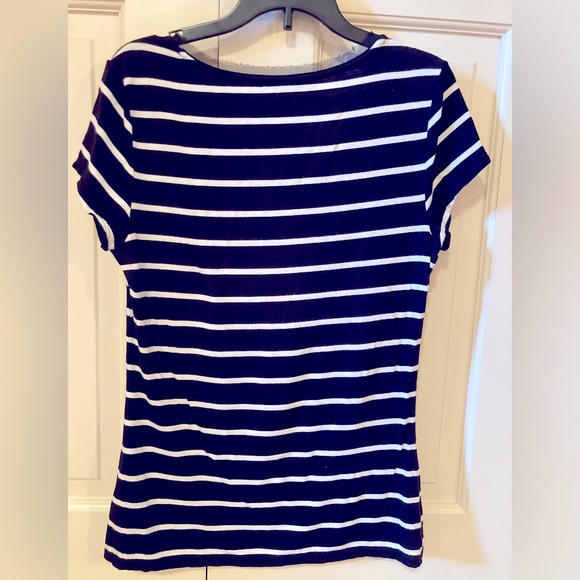 White House Black Market Striped Sequined TShirt, size XS - Picture 2 of 4